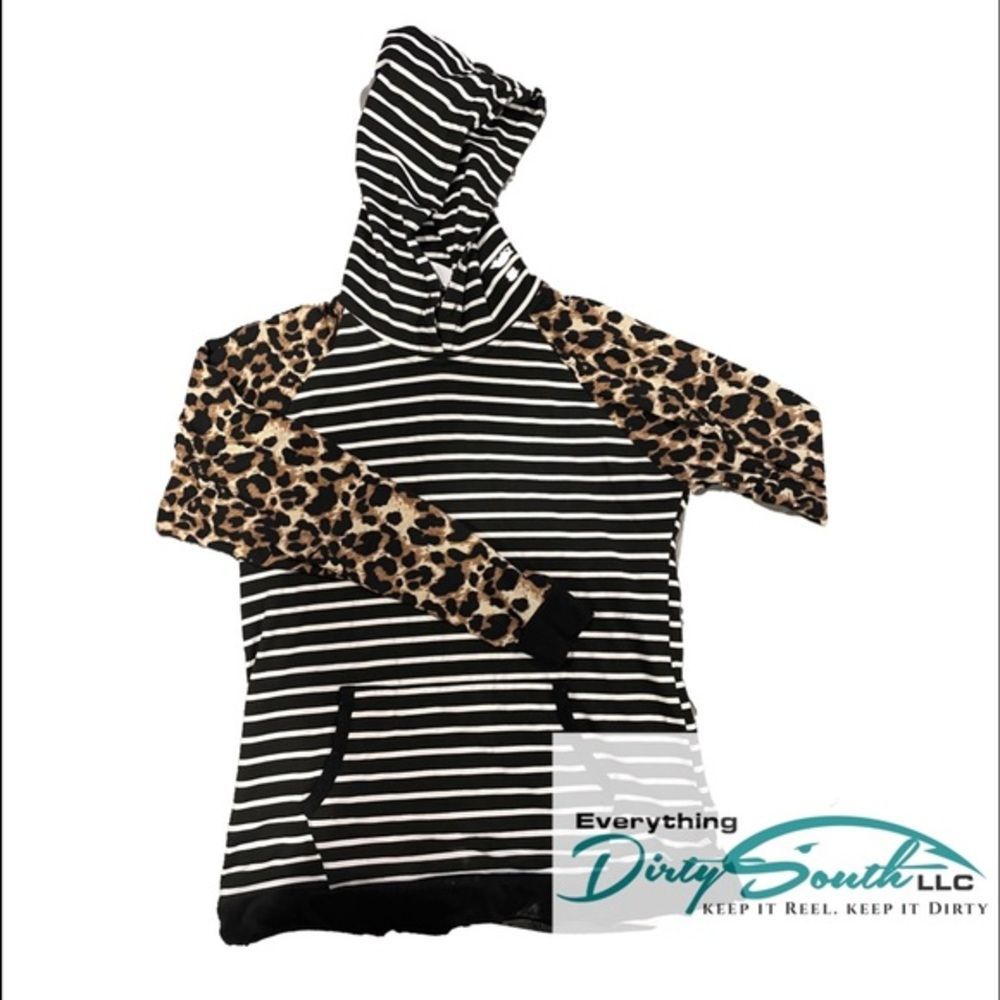 Leopard and stripe Longsleeve pull over